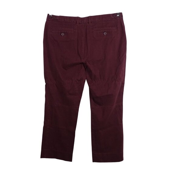 Gap Stretch Straight Chino Cropped Pants Women Size 14 Burgundy Red Pockets - Picture 4 of 15